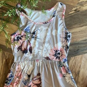 Gary, pink, blue floral maxi dress!!